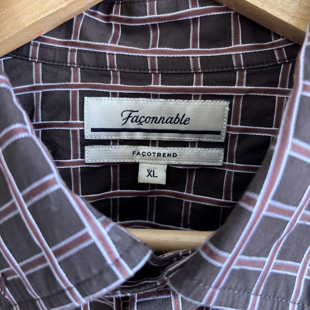 Facconable MultiColor Grid Pattern Button Down 10… - image 4